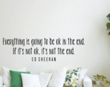 Ed Sheeran Quote Inspirational Wall Decal Typography Home Décor ...