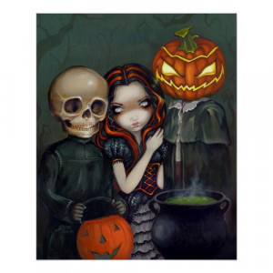 Out Trick or Treating halloween Art Print by strangeling