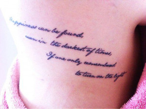 Hot quote tattoo for girls
