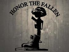 Helmet Rifle Boots Fallen Soldier Battle Memorial Wall Sticker 8.5