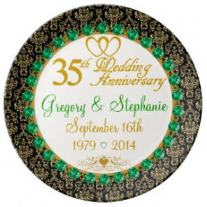 Personalized Porcelain 35th Anniversary Plate Porcelain Plates