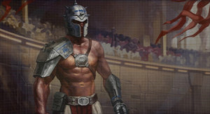 Mandalore the Lesser in the gladiatorial arena on Geonosis