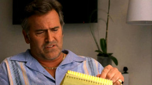 Sam with his yellow notepad