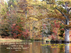 Autumn Trees at Chickahominy Lakewith Bible Verse