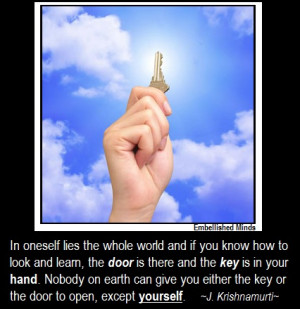 success quotes krishnamurti Success Quotes: The Key is IN Your Hand