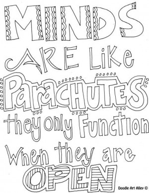 quotes coloring pages - have an open mind