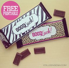FREE printable good luck Hershey Bar Wrappers for your team! # ...