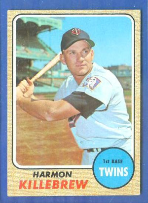 1968 Topps #220 Harmon Killebrew [#a] (Twins) Baseball cards value