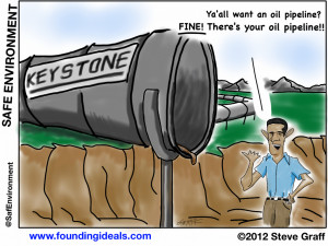 Obama Keystone Pipeline Political Cartoon