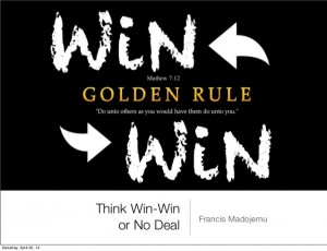 The golden rule think win win