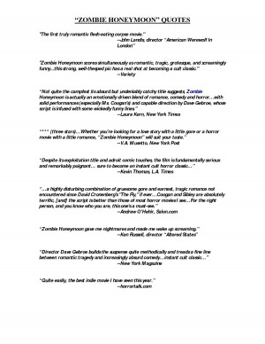 ZOMBIE HONEYMOON” QUOTES