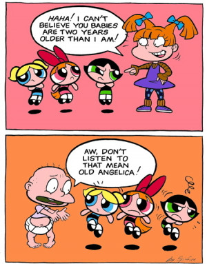 Rugrats Angelica Poking Fun at the Powerpuff Girls