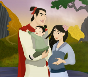 Disney Princess Mulan and Shang Family