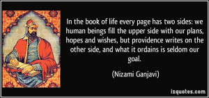 of life every page has two sides: we human beings fill the upper side ...