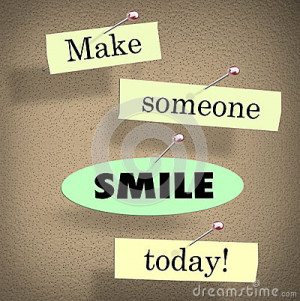 Make Someone Smile Today words on papers in a saying or quote pinned ...