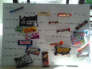 Candy bar love letter!