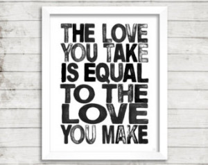 The Beatles - Printable Quote Wall Art Print Digital Download - The ...