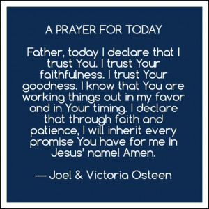 Prayer For You Today By Joel Osteen