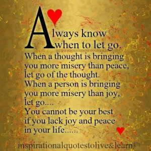 Always know when to let go