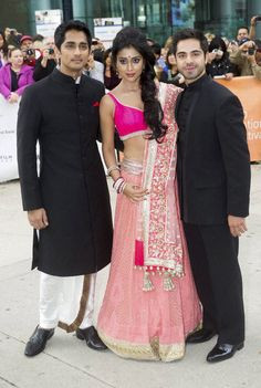 Actors Siddharh, Shriya Saran and Satya Bhabha pose for photograph on ...