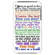 Friends TV Quotes iPhone Case - All your favorite Friends quotes in ...