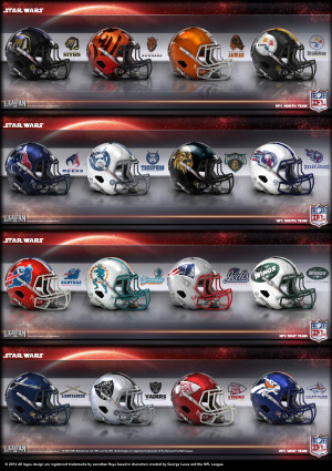 Star Wars themed NFL helmets