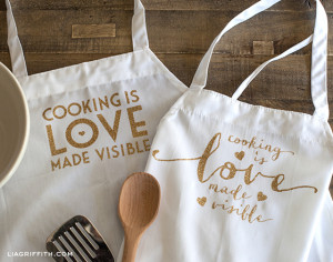 Make a Custom Apron with a Glitter Iron-On Quote