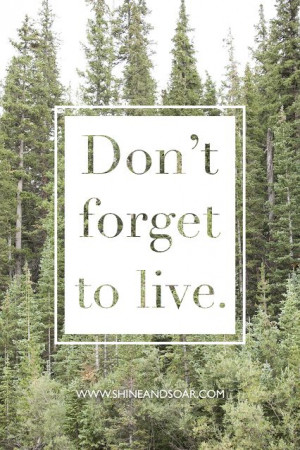 Don't Forget To Live // Every Second Counts -> http://www.shineandsoar ...