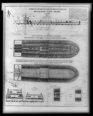 ... british slave ship brookes under the regulated slave trade act of 1788