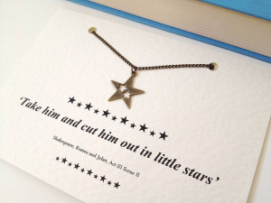 Shakespeare Quote Star Charm Necklace