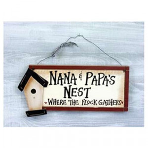Wooden Nana and Papas Nest Sign Where the Flock Gathers