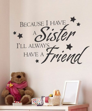 Black 'Sister Friend' Wall Quote: Quotes Decals, Sisters Quotes, Love ...