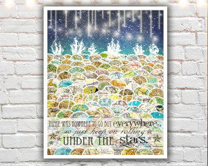 Under the Stars - 8 x 10 paper print, travel art, nautical, ships ...