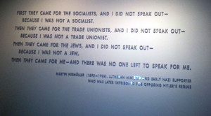 This famous quote from German Lutheran clergyman Martin Niemöller is ...