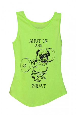 Shut Up And Squat Tank Top, Pug Tank, Workout Clothing, Gym Tank Top