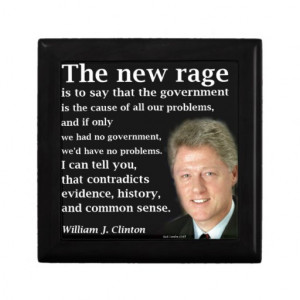 Bill Clinton No Government Quote Trinket Box