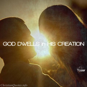 Tozer Quote - God Dwells in His Creation