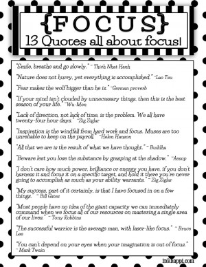 focusing on me quotes