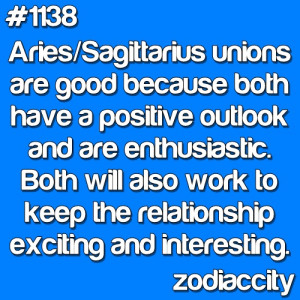 Aries/Sagittarius - hasn't happened yet. Aries men are like ...