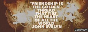 Friendship is the golden thread that ties the heart of all the world ...
