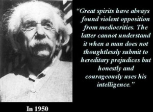 Einstein on great minds...