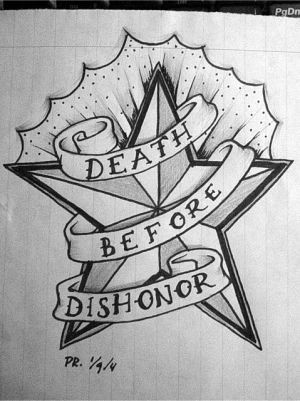 free death before dishonor kanji in cursive