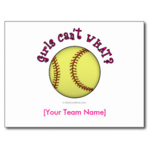 Sayings For Girls Softball Cards & More