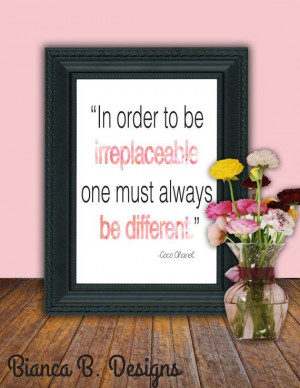 Quote Print, Printable art, Poster, Coco Chanel, Fashion Quote, In ...