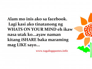 Alam mo inis ako sa facebook. Lagi kasi ako tinatanong ng WHATS ON ...