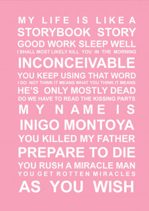 Princess Bride -quotes - A5 Subway Art Print