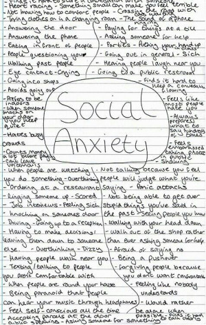 Social anxiety.