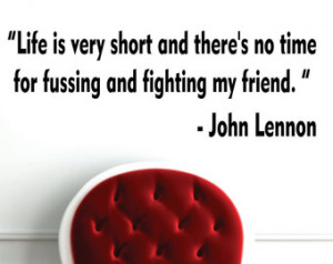 Life Is Very Short John Lennon Beatles Quote Decal Sticker Wall Vinyl ...