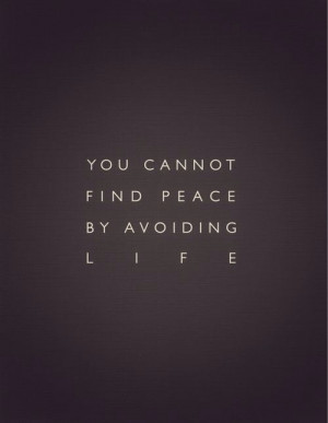 ... find peace by avoiding life Quotes About Life You Cannot Find Peace By