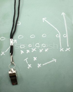 ... diagram on a chalkboard showing the sweep with a coaches whistle